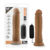 Dr Skin Dr Throb 9.5in Mocha Vibrating Cock W- Suction Cup