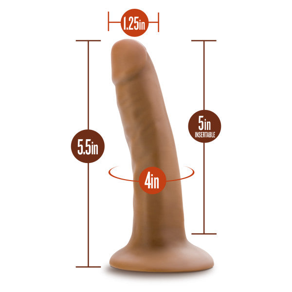 Dr Skin 5.5 Cock W- Suction Cup Mocha "