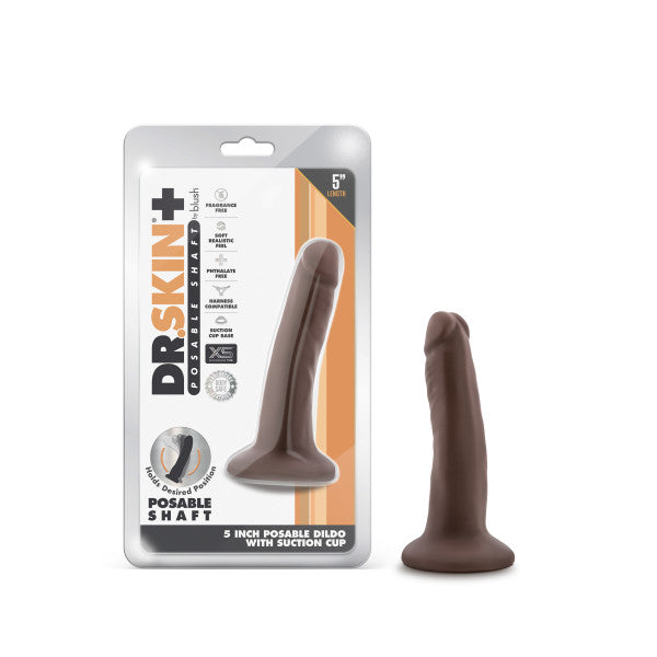 Dr Skin Plus 5in Poseable Dildo Chocolate