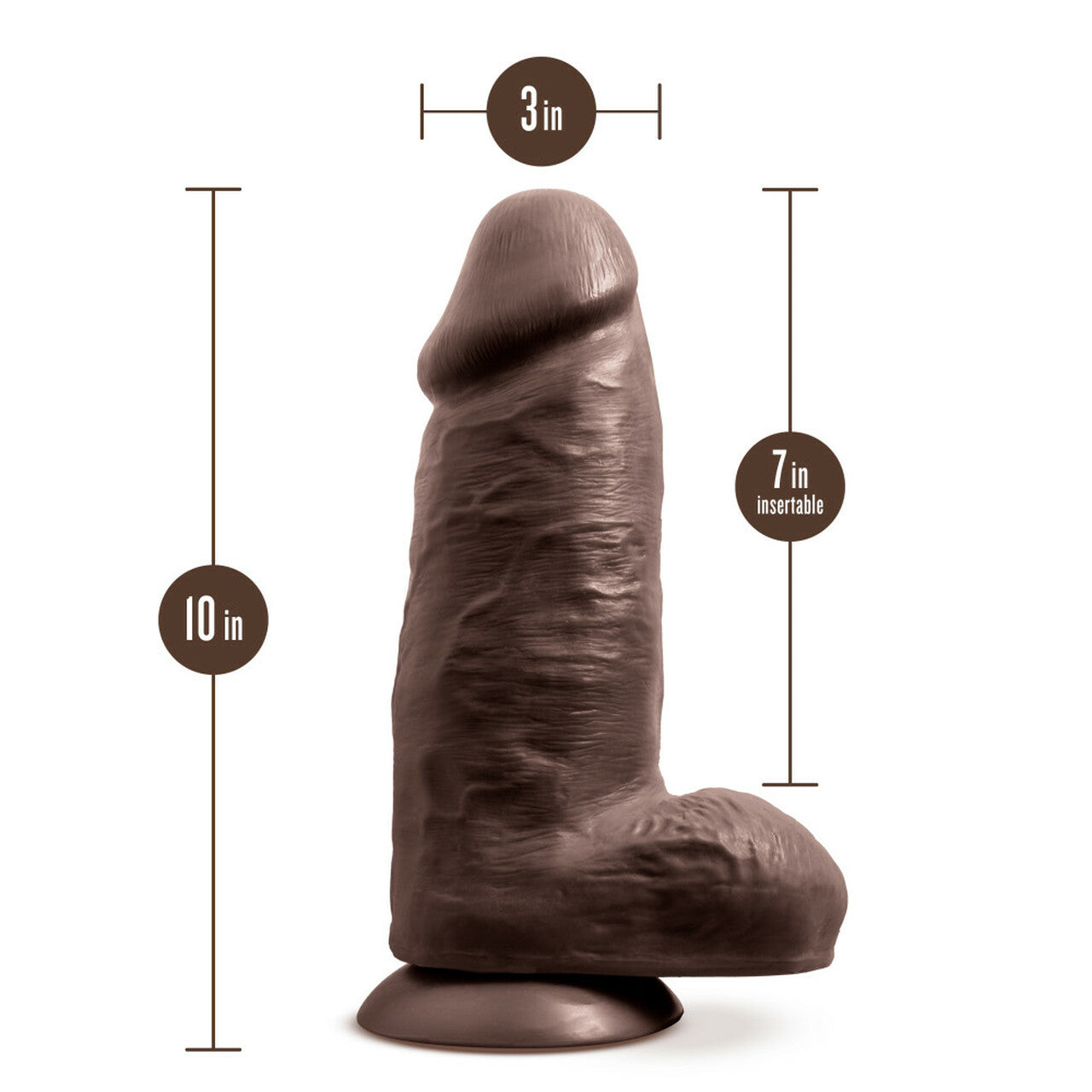 Au Naturel Chub 10in Dildo Chocolate