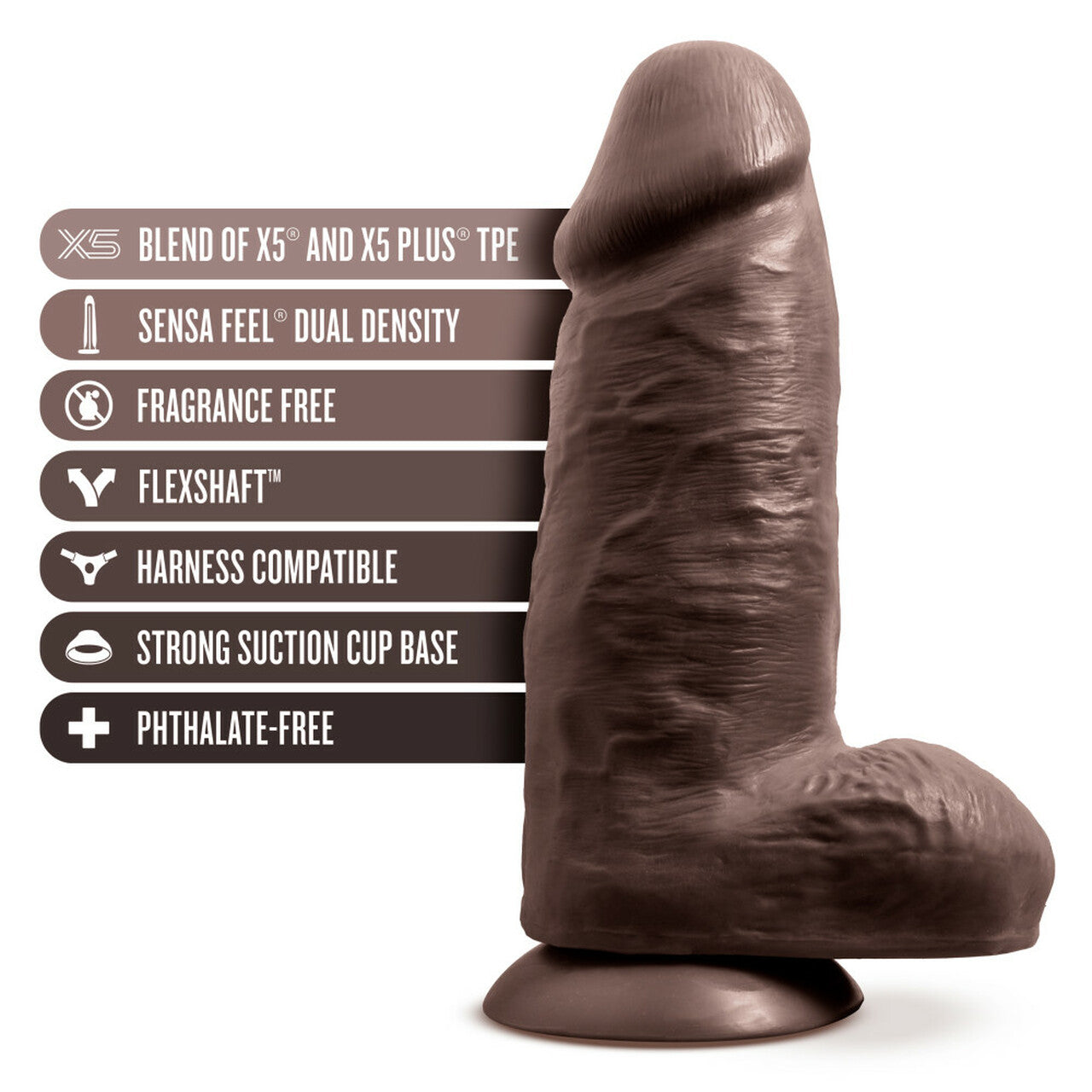 Au Naturel Chub 10in Dildo Chocolate