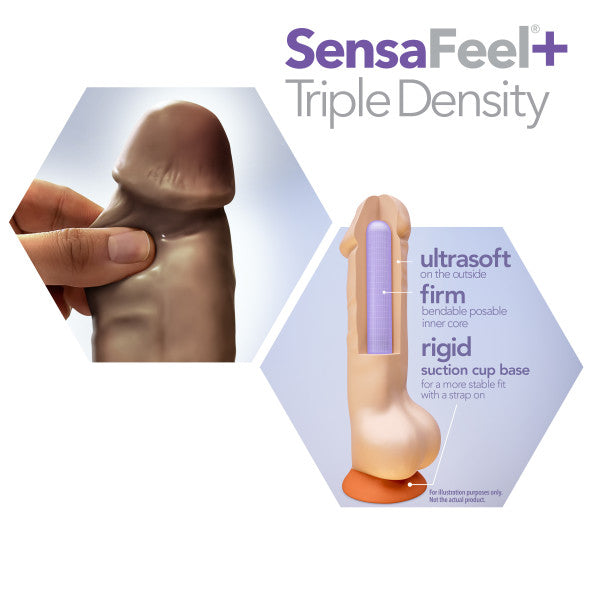 Dr Skin Plus 9in Thick Posable Dildo W- Balls Chocolate