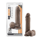 Dr Skin Plus 9in Thick Posable Dildo W- Balls Chocolate