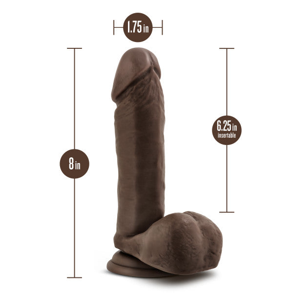 Dr Skin Plus 8in Posable Dildo W- Balls Chocolate