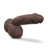 Dr Skin Plus 8in Thick Dildo W- Squeezable Balls Chocolate