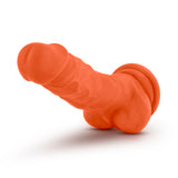 Neo Elite 7.5in Silicone Dual Density Cock W- Balls Neon Orange