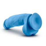 Neo Elite 7in Silicone Dual Density Cock W- Balls Neon Blue