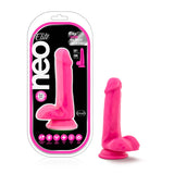 Neo Elite 6in Silicone Dual Density Cock W- Balls Neon Pink