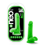 Neo Elite 6in Silicone Dual Density Cock W- Balls Neon Green