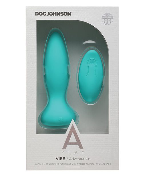 A-play Vibe Adventurous Anal Plug Rechargeable W- Remote Teal