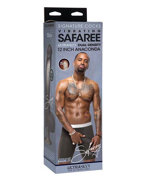 Signature Cocks Safaree Ultraskyn Vibrating 12 In Anaconda