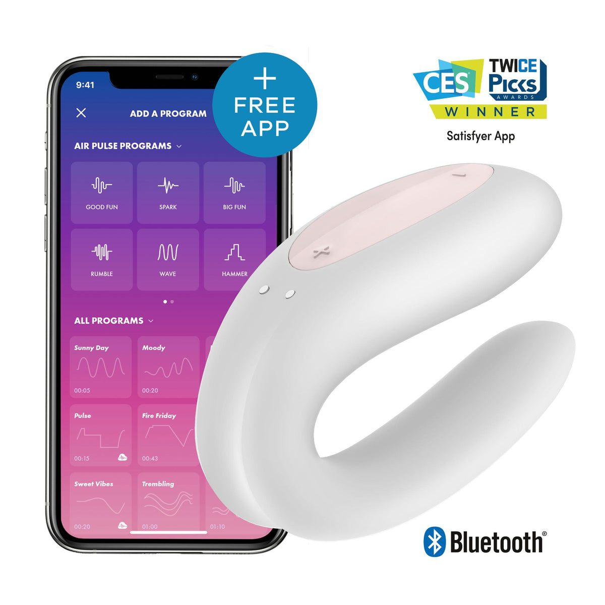 Satisfyer Double Joy White W/ App