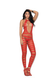 Red Striped Bodystocking