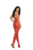 Red Striped Bodystocking