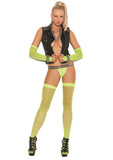 Fishnet Thigh High Neon Green