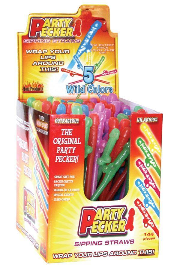 Party Pecker Sipping Straws-144pc Display