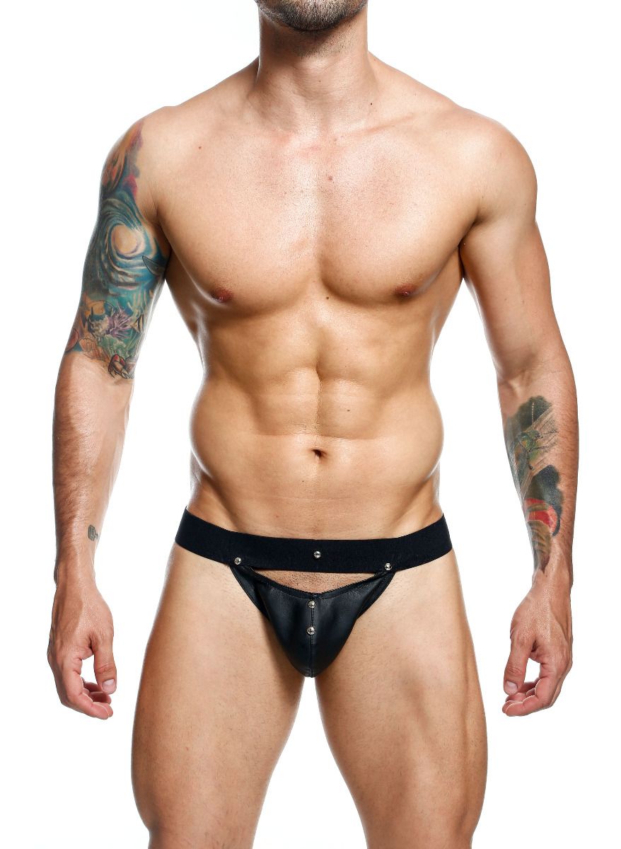 Male Basics Dngeon Peekaboo Jockstrap Black O-s (hanging)