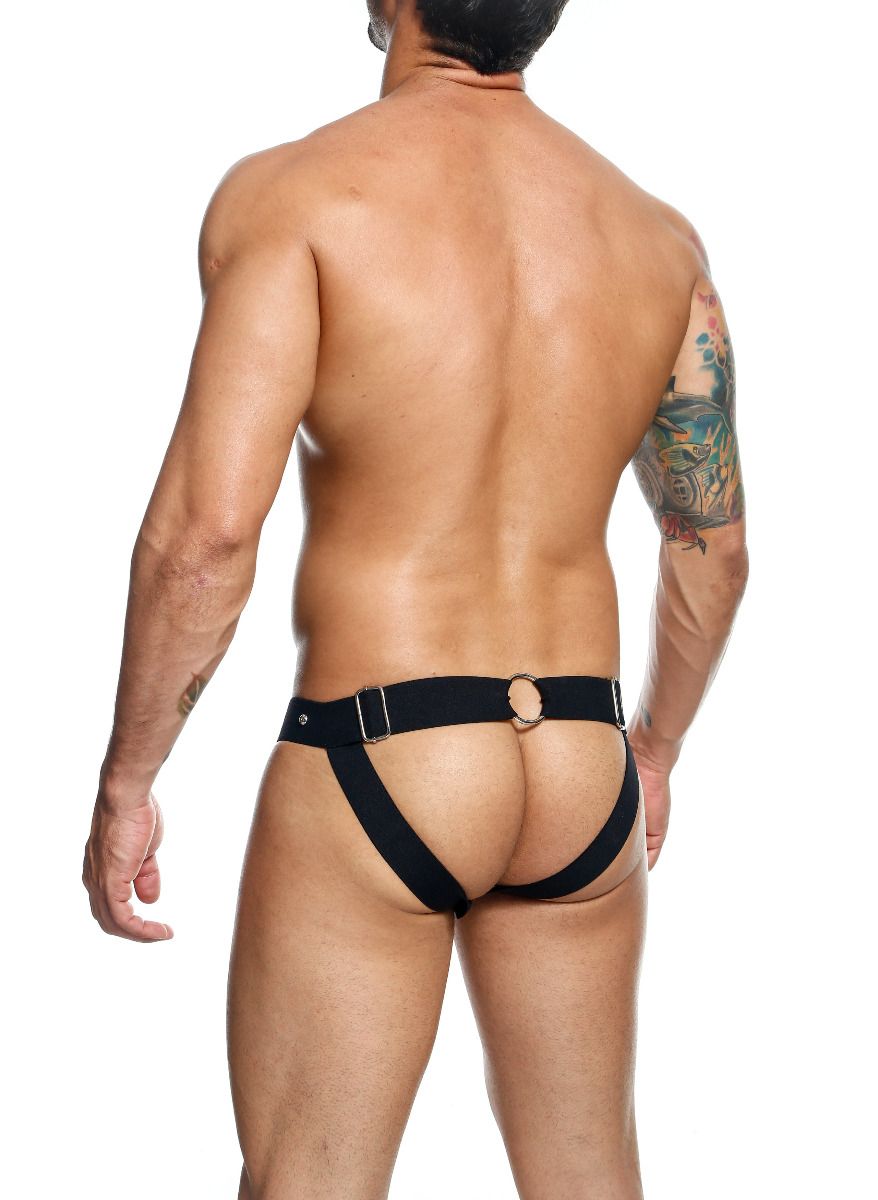 Male Basics Dngeon Peekaboo Jockstrap Black O-s (hanging)