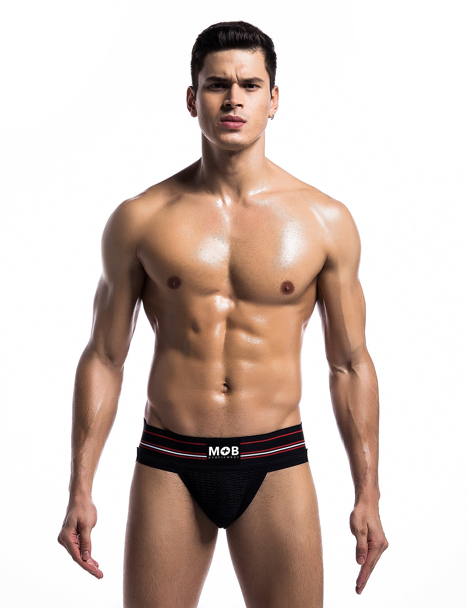 Mob Fetish Jockstrap Black Large 3in Waistband (bulk)