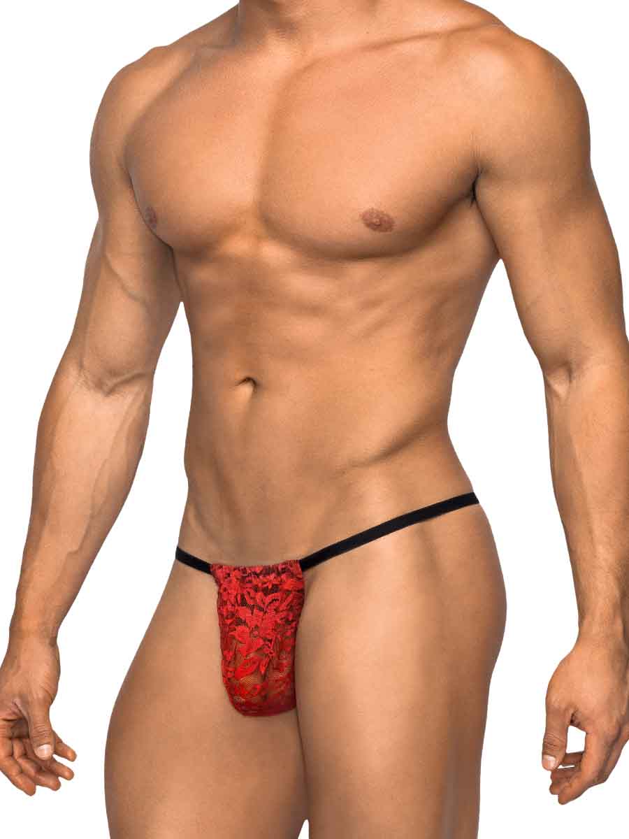 Posing Strap Stretch Lace Red O-s