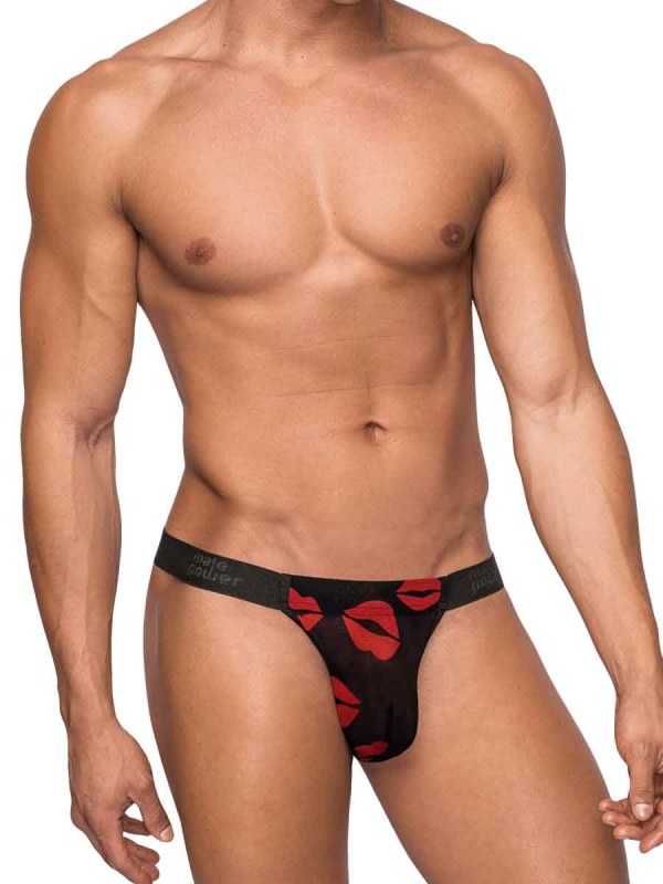 Kiss Me Micro Thong V Lip Print L-xl