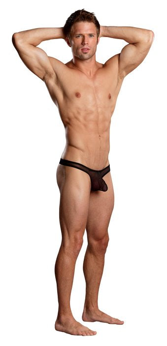 Euro Male Mesh Thong Black S-m