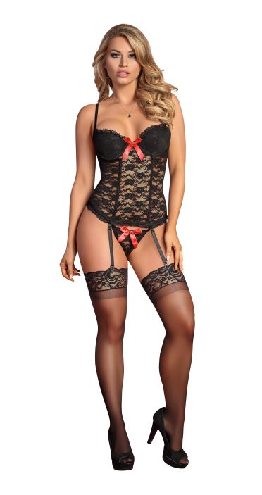 Bustier & G-string Black S-m (luv Lace)