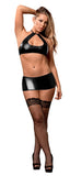 Halter Mini Skirt & G-string Black S-m (liquid Onyx)
