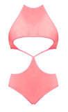 Forever Mesh Underboob Teddy Coral S-m