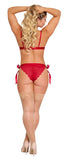 Sugar & Spice Ribbon Tie Bra & Panty Red L-xl