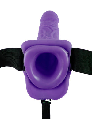 Fetish Fantasy 7 Vibrating Hollow Strap On W-balls Purple "