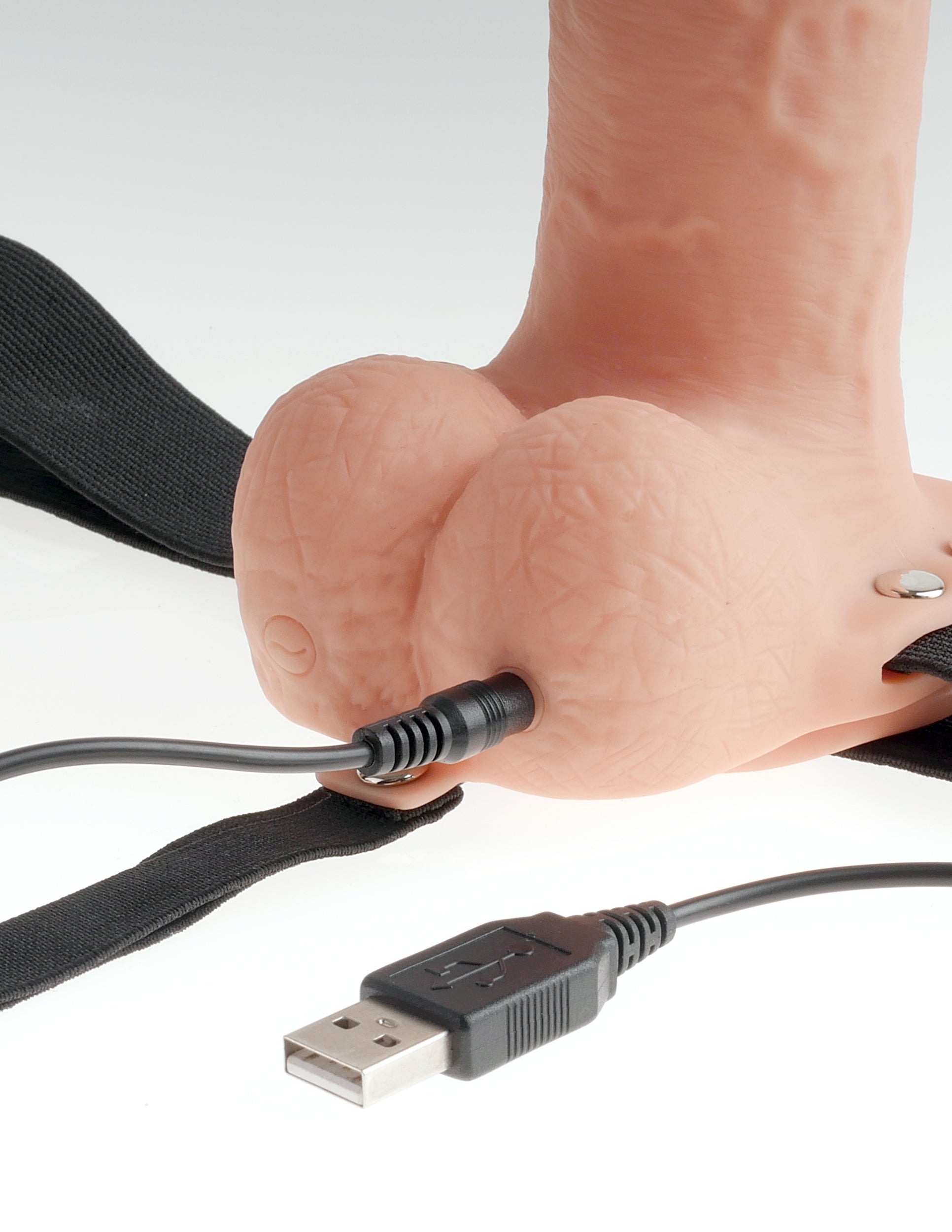 Fetish Fantasy 7 In Hollow Rechargeable Strap-on W- Balls