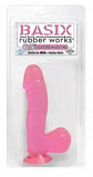 Basix Rubber Works Pink 6.5in Dong W-suction Cup