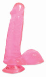 Basix Rubber Works 6in Dong W-suction Cup Pink