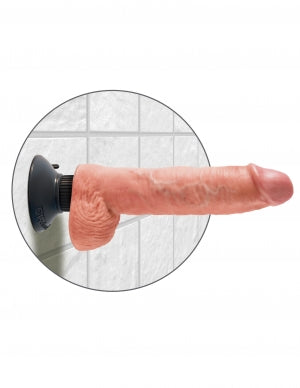 King Cock 10 In Cock W-balls Flesh Vibrating