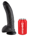 King Cock 9 In Cock W-balls Black
