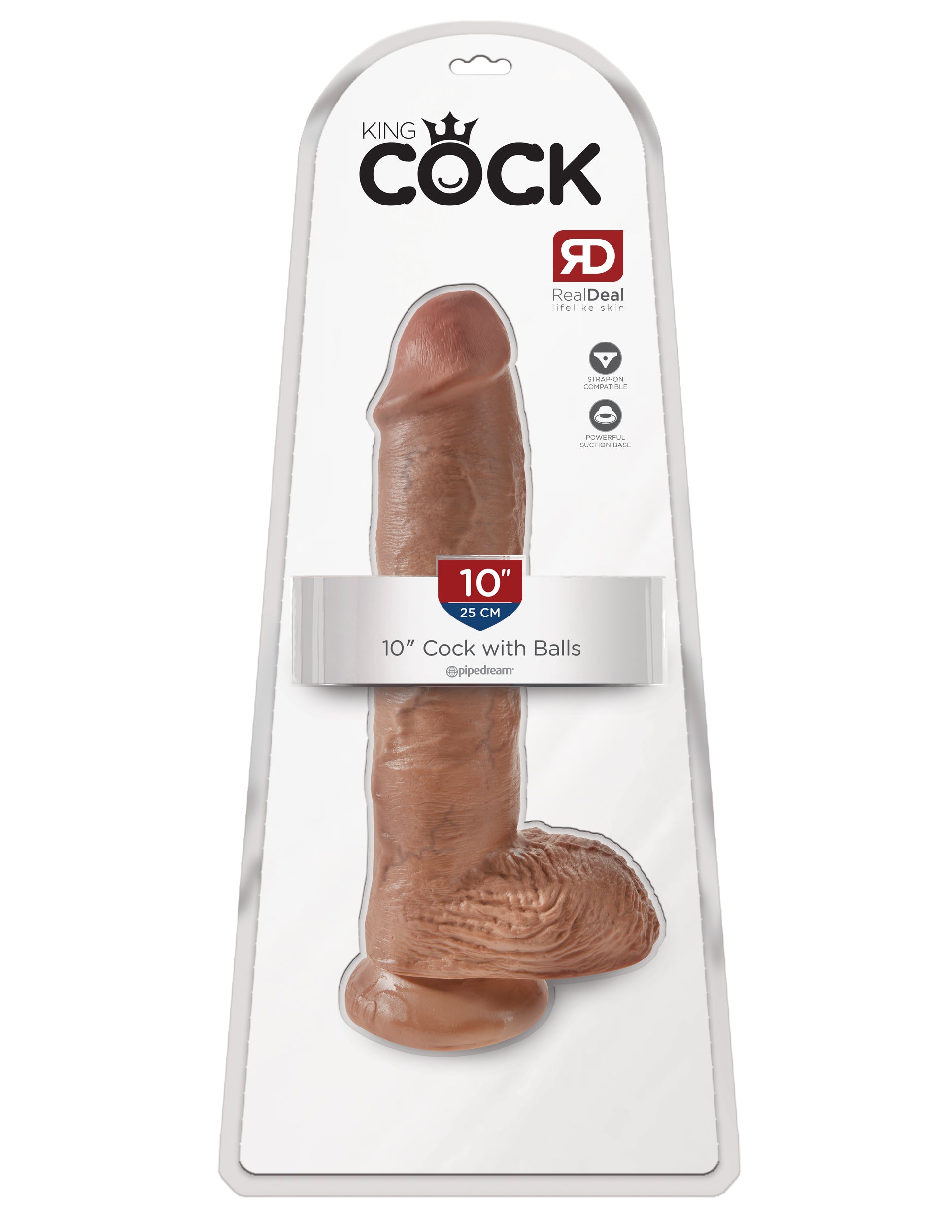 King Cock 10 In Cock W-balls Tan