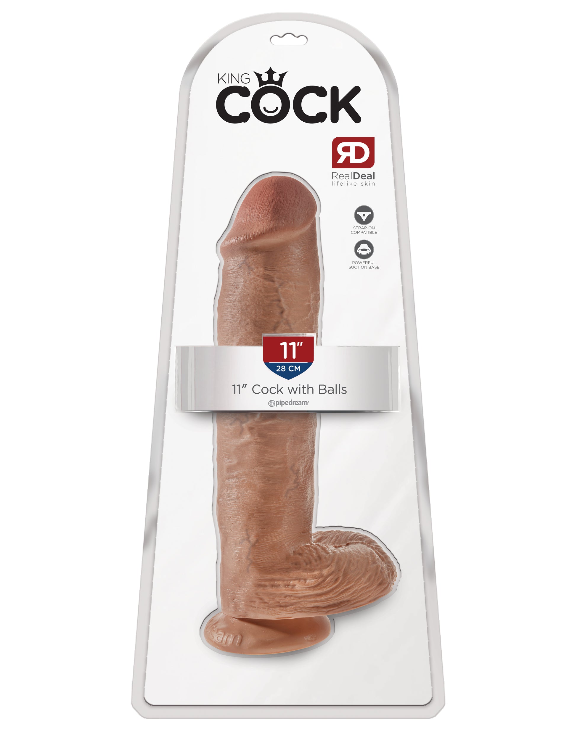 King Cock 11 In Cock W-balls Tan