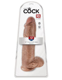 King Cock 12 In Cock W-balls Tan
