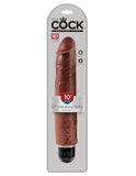 King Cock 10 In Vibrating Stiffy Brown