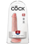King Cock 6 In Cock W-balls Light