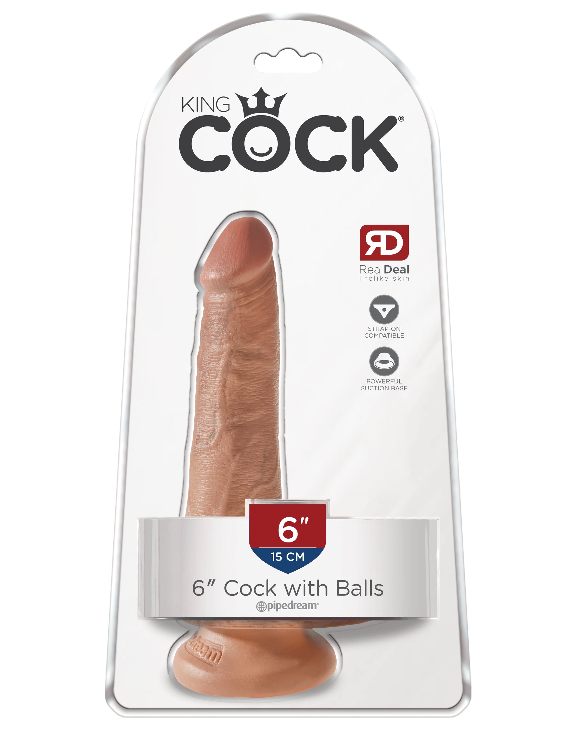 King Cock 6 In Cock W-balls Tan