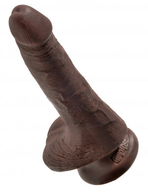 King Cock 6 In Cock W-balls Brown