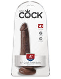 King Cock 6 In Cock W-balls Brown