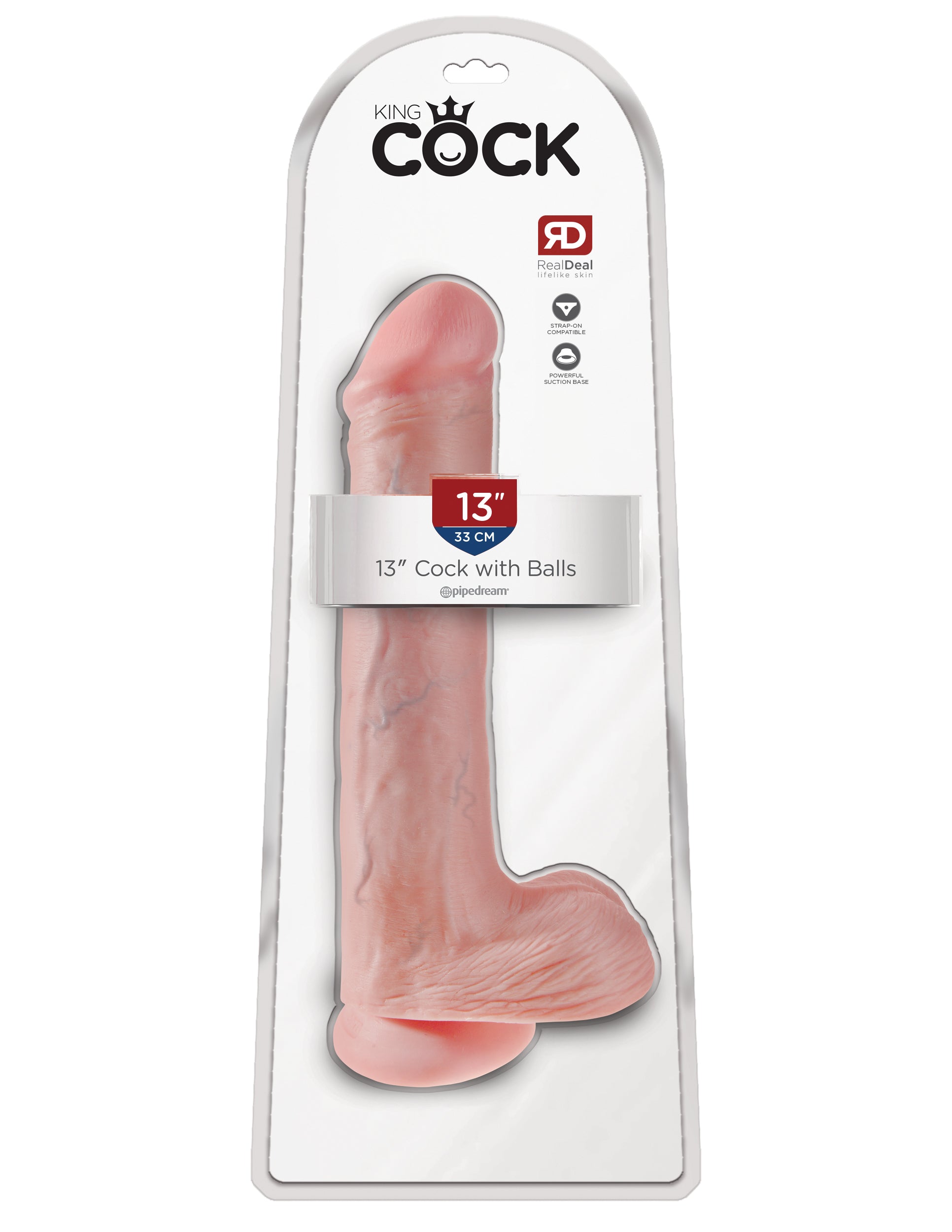 King Cock 13 In Cock W-balls Light