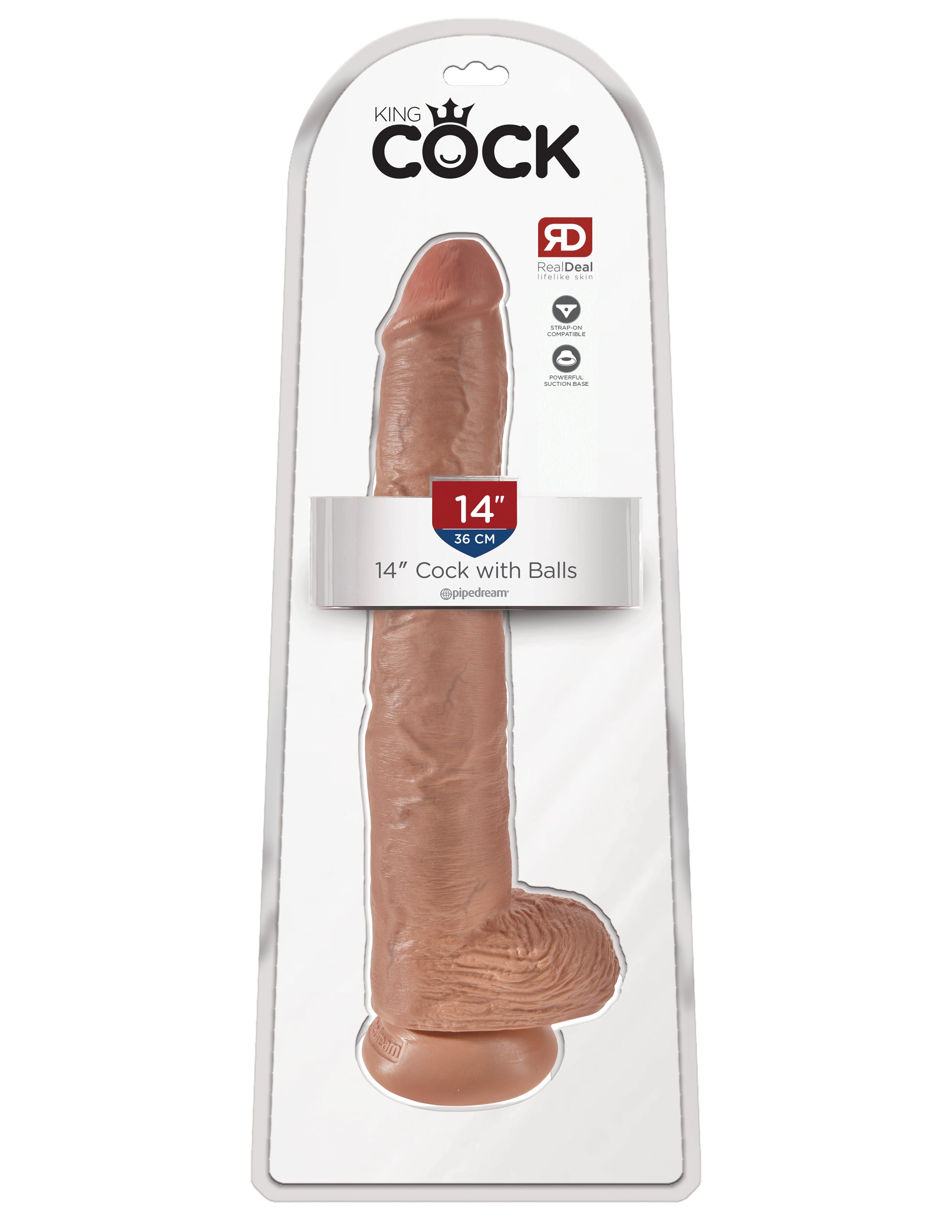 King Cock 14 In Cock W-balls Tan