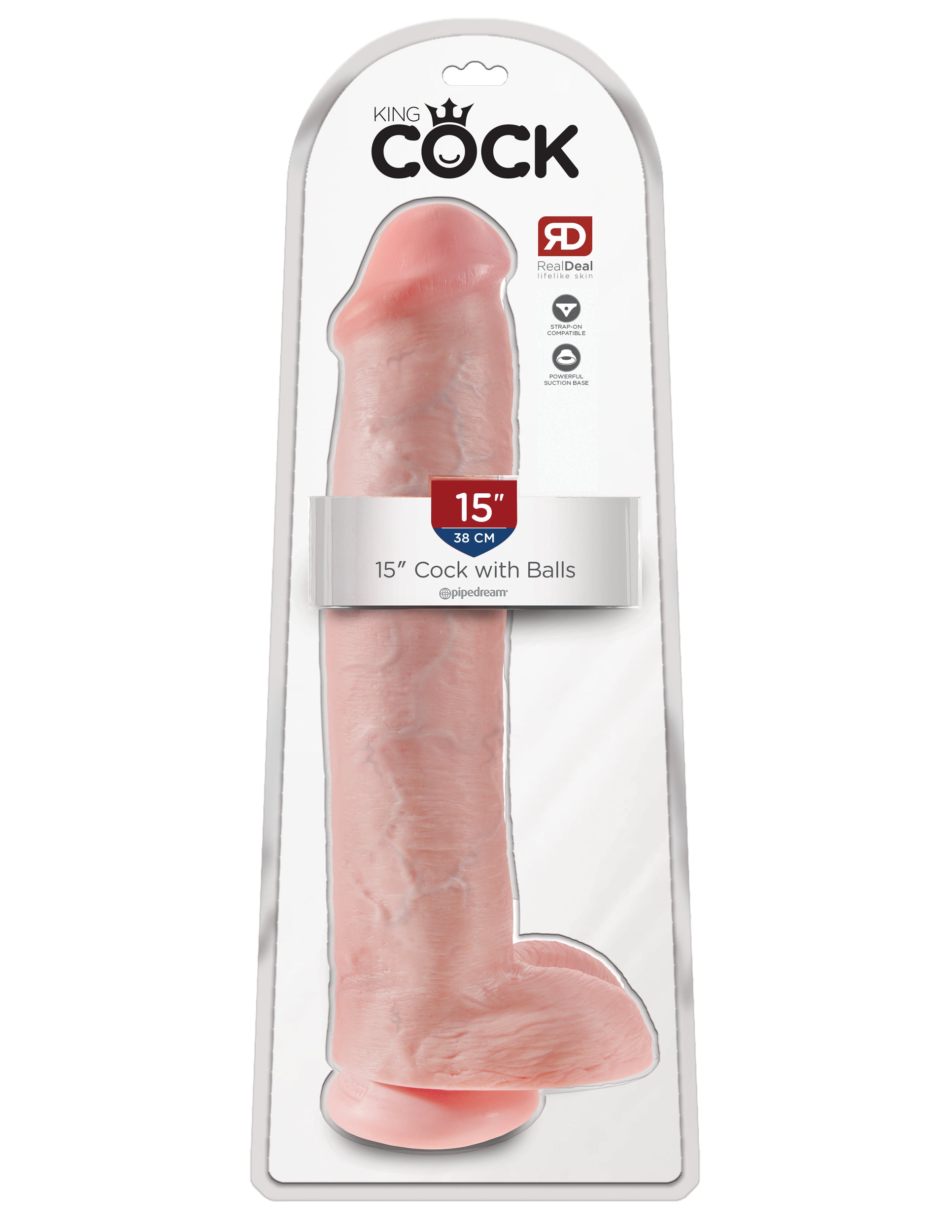 King Cock 15 In Cock W-balls Light