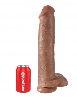 King Cock 15 In Cock W-balls Tan