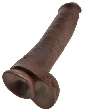King Cock 15 In Cock W-balls Brown