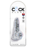 King Cock Clear 4 In Cock W- Balls
